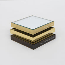 Quadris™ Illuminated Rectangular Contemporary Mirror with Brushed Brass Frame, Oversized, Customisable