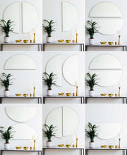 Set of 2 Luna™ Round Half-Moon Minimalist Frameless Corner Mirrors