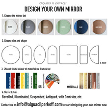 Orbis™ Red Grid Round Bespoke Contemporary Mirror with Modern Red Frame