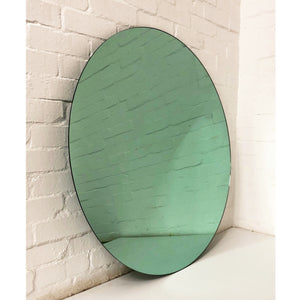 Orbis™ Green Tinted Round Bespoke Minimalist Frameless Mirror