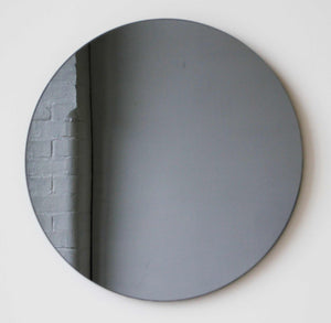 Orbis™ Black Tinted Round Frameless Minimalist Mirror