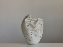 White Dehydrated Form with Letters and Numbers No.82, Ceramic Sculpture, Objet D'Art