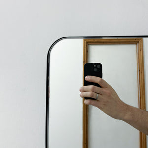 Oversized Quadris™ Handcrafted Rectangular Modern Mirror with a Black Frame, Customisable