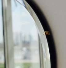 Orbis™ Bevelled Round Frameless Modernist Mirror with Brass Clips
