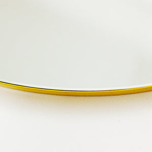 Luna™ Half-Moon shaped Modern Mirror with a Yellow Frame