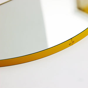 Luna™ Half-Moon shaped Modern Mirror with a Yellow Frame