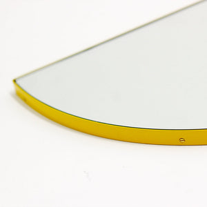 20% off Ready to Ship - Luna Half-Moon shaped Modern Mirror with a Yellow Frame