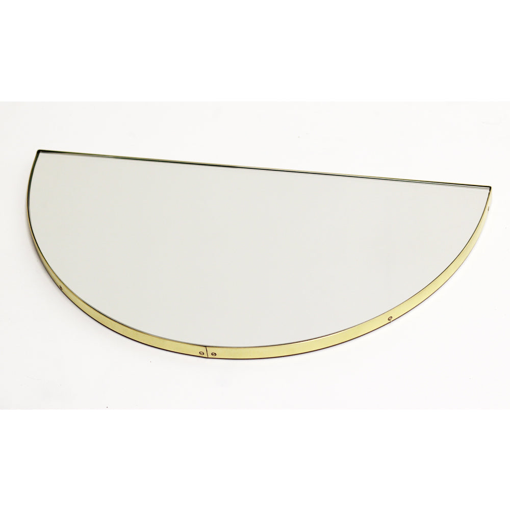 20% off Ready to Ship - Luna Half Moon Art Deco Mirror with a Brass Frame