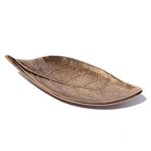 Cast Bronze Leaf Decorative Handmade Tray Vide-poche, Small