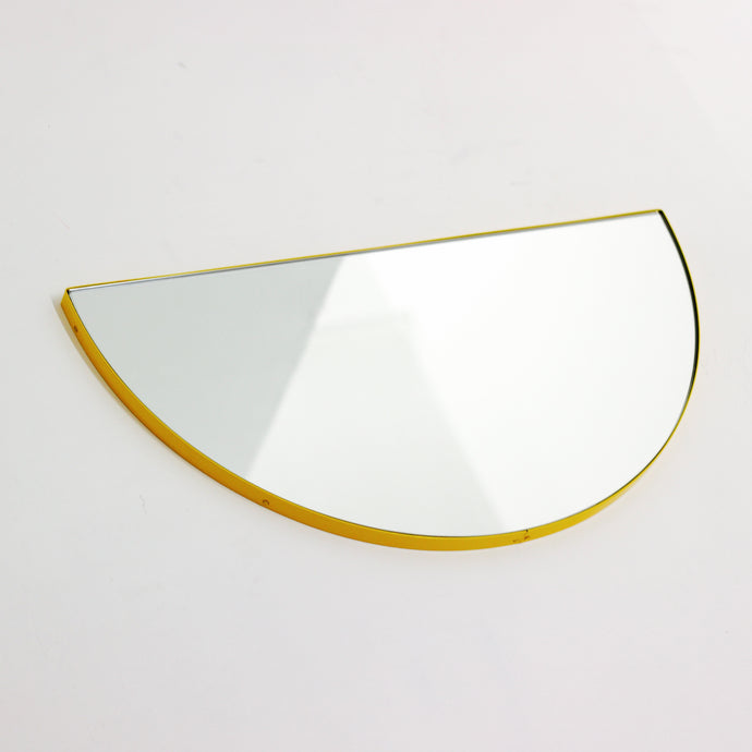 Luna™ Half-Moon shaped Modern Mirror with a Yellow Frame