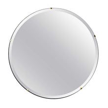 Orbis™ Bevelled Round Frameless Modernist Mirror with Brass Clips