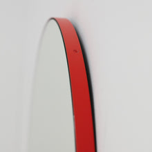 Orbis™ Round Mirror with Lively Red Frame