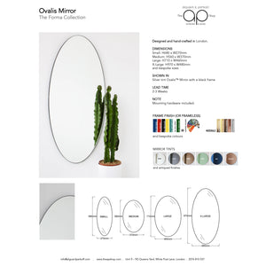 Ovalis™ Oval shaped Contemporary Large Mirror with a Black Frame, Customisable