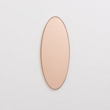 20% off Ready to Ship - Ovalis Oval shaped Rose Gold Modern Mirror with a Copper Frame