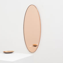 Ovalis™ Oval shaped Rose Gold Modern Mirror with a Copper Frame
