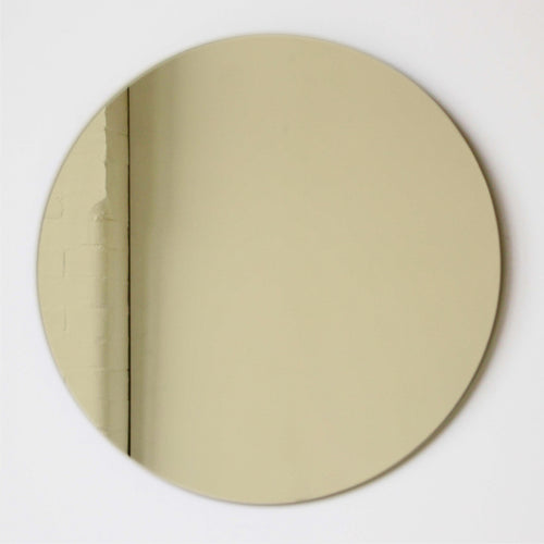 Orbis™ Gold Tinted Round Customisable Minimalist Frameless Mirror