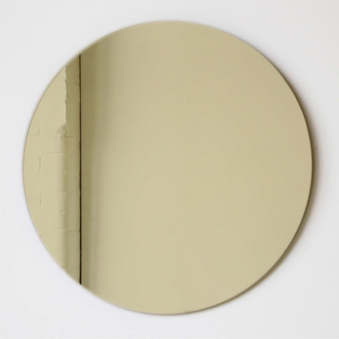 Orbis™ Contemporary Gold Tinted Round Frameless Mirror