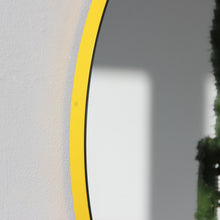 Orbis™ Round Handcrafted Modern Mirror with Yellow Frame, Customisable