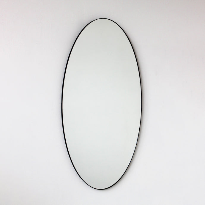 Ovalis™ Oval shaped Contemporary Large Mirror with a Black Frame, Customisable