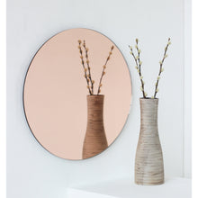 Orbis™ Rose gold Tinted Minimalist Contemporary Round Frameless Mirror