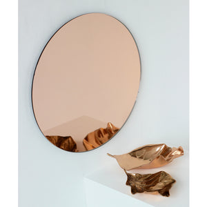 Orbis™ Rose gold Tinted Minimalist Contemporary Round Frameless Mirror