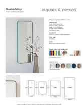 Quadris™ Rectangular Contemporary Mirror with a Brass Frame, Customisable