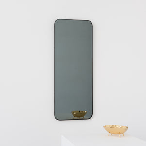 Quadris™ Rectangular Black Tinted Contemporary Mirror with a Black Frame