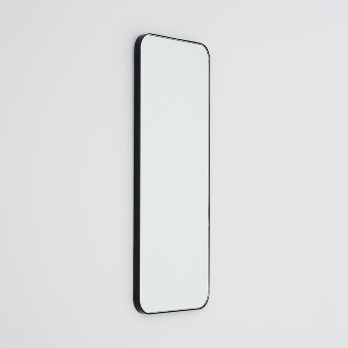 Quadris™ Rectangular Modern Mirror with a Black Frame