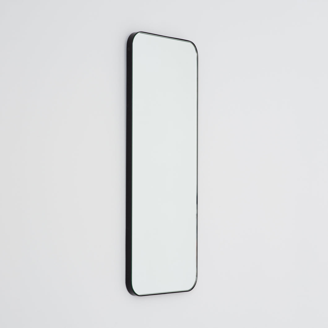 Quadris™ Rectangular Modern Mirror with a Black Frame