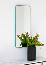 Set of 2 Bespoke Mirrors - Capsula brass frame with bronze patina finish and Quadris with bespoke RAL coloured frame