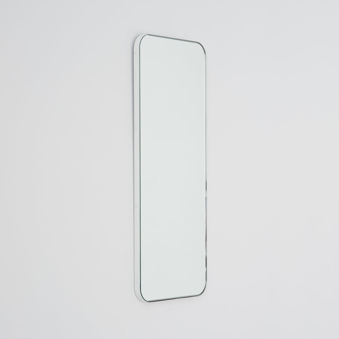 Quadris™ Rectangular Minimalist Mirror with a White Frame