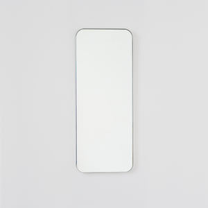 Quadris™ Rectangular Minimalist Mirror with a White Frame