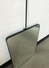 Quadris™ Suspended Rectangular Mirror with Contemporary Matte Black Frame