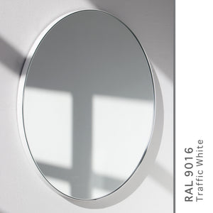 Orbis™ Round Bronze Tinted Contemporary Mirror with White Frame