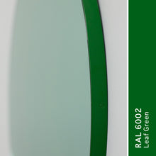 Quadris™ Rectangular Modern Customisable Mirror with a Green Frame