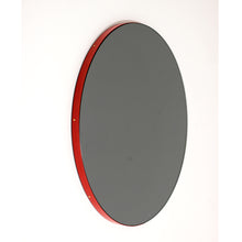 Orbis™ Round Black Tinted Contemporary Mirror with Red Frame