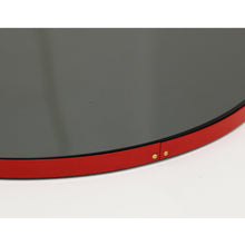 Orbis™ Round Black Tinted Contemporary Mirror with Red Frame