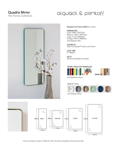 Quadris™ Blue Tinted Rectangular shaped Minimalist Frameless Mirror