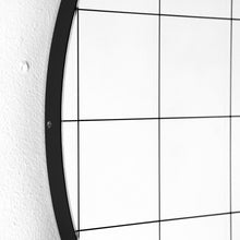 Orbis™ Black Grid Round Minimalist Modern Mirror with Black Frame