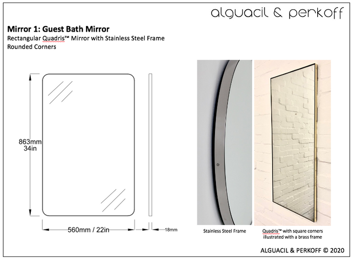 Set of Two Orbis™ and Two Quadris™ Bespoke Mirrors