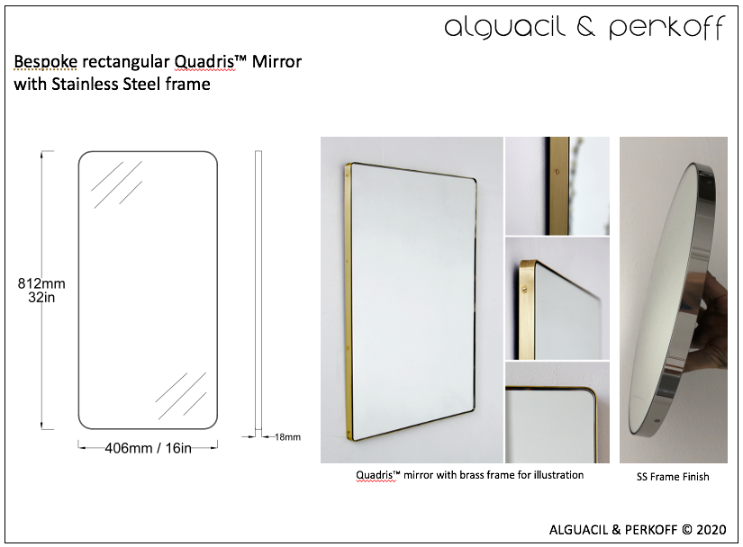 Bespoke Quadris™ Mirror with Stainless Steel Frame