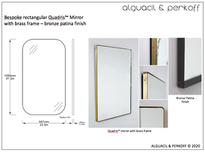 Bespoke Quadris™ Mirror with Brass Frame - Bronze Patina Finish