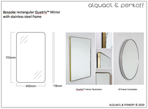 Bespoke Quadris™ Mirror with Stainless Steel Frame (FL)