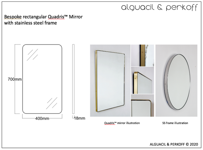Bespoke Quadris™ Mirror with Stainless Steel Frame (FL)