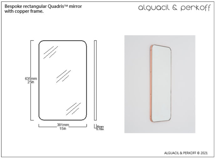Bespoke Quadris™ Mirror with Copper Frame