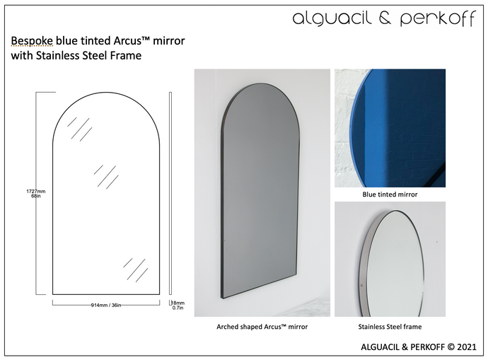 Bespoke Arcus™ Mirror with Blue Tint and SS Frame