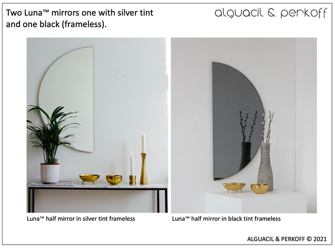 Silver and Black tinted Luna™ Half-Moon Mirrors