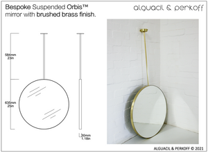 Bespoke Suspended Orbis™ Mirror with Brushed Brass Frame