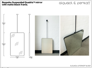 Bespoke Suspended Quadris™ Mirror with Matte Black Frame
