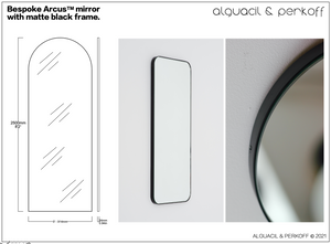 Bespoke Arcus™ Mirror with Matte Black Frame - 2500x914x24mm